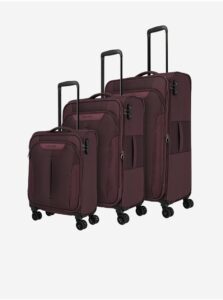 Súprava troch cestovných kufrov vo fialovej farbe Travelite Croatia S,M,L