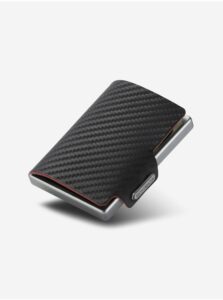 Čierna vzorovaná kožená peňaženka Mondraghi Carbon Plus