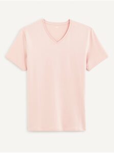 Ružové pánske basic tričko Celio Neuniv