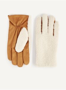 Béžové pánske rukavice Celio Figsherp