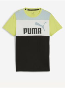 Čierno-zelené chlapčenské tričko Puma ESS Block Tee
