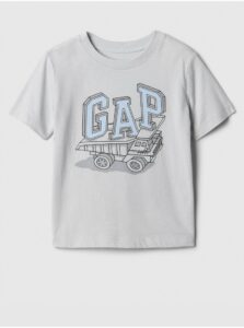 Svetlosivé chlapčenské tričko s potlačou GAP