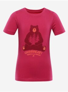 Tmavo ružové detské tričko z organickej bavlny ALPINE PRE TERMESO