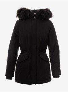 Čierna dámska zimná bunda s umelým kožúškom GAS Nichelle