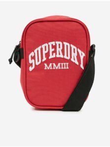 Červená pánska malá crossbody taška s nápisom Superdry Side Bag