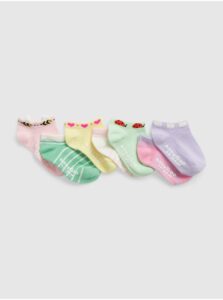 Sada siedmich párov dievčenských ponožiek vo fialovej, ružovej, zelenej, bielej a žltej farbe GAP