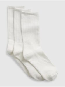 Sada troch párov unisex ponožiek v bielej farbe GAP