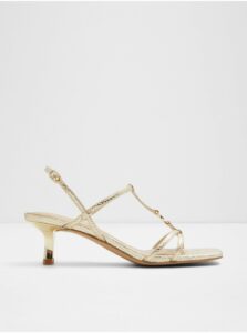 Dámske sandále na podpätku v zlatej farbe ALDO Josefina