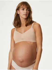 Béžová dámska dojčiaca podprsenka bez kostíc Marks & Spencer Flexifit™
