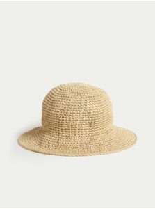 Béžový dámsky slamený klobúk Marks & Spencer