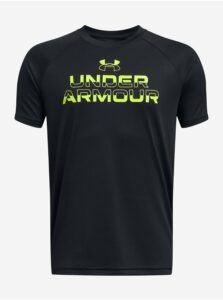 Čierne chlapčenské tričko Under Armour UA Tech Split Wordmark SS