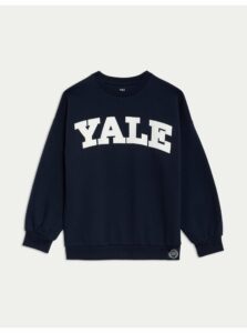Tmavomodrá detská mikina s motivom Yale University Marks & Spencer