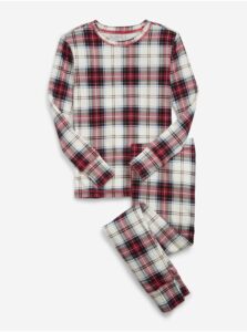 Červeno-krémové detské flanelové pyžamo GAP