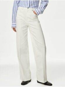 Biele dámske wide fit džínsy Marks & Spencer